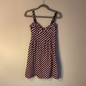 American Eagle Outfitters Navy with White & Red Stripe Detailing Dress
